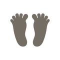 People pair foot. Human footprints silhouette. Barefoot outline symbol.